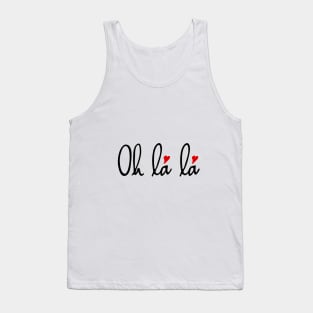 Oh la la, French word art with red hearts Tank Top